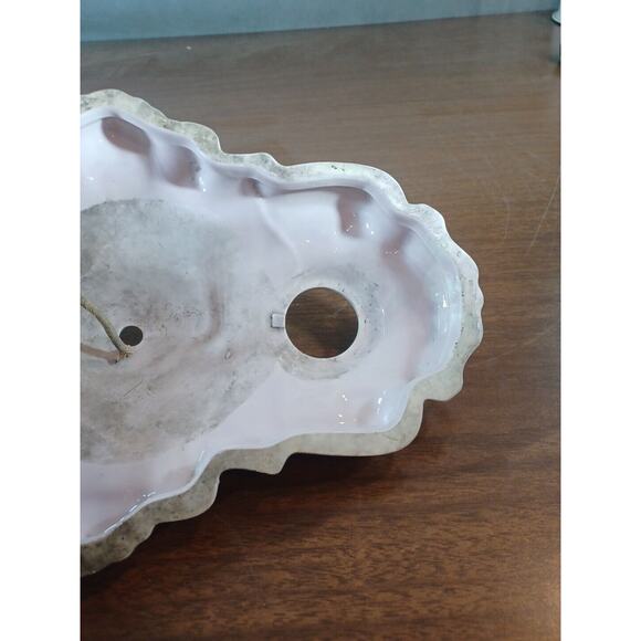 VINTAGE PORCELIER LIGHT fixture PINK SUNBURST GOLD GUILD 2 Bulb - Picture 7 of 10